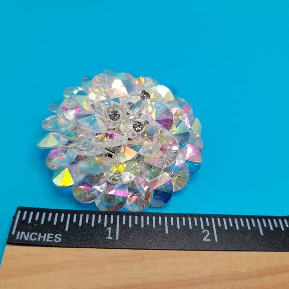 Vintage Un-Signed Vendome Aurora Borealis AB Crystal Rhinestone Brooch Pin - Picture 6 of 10